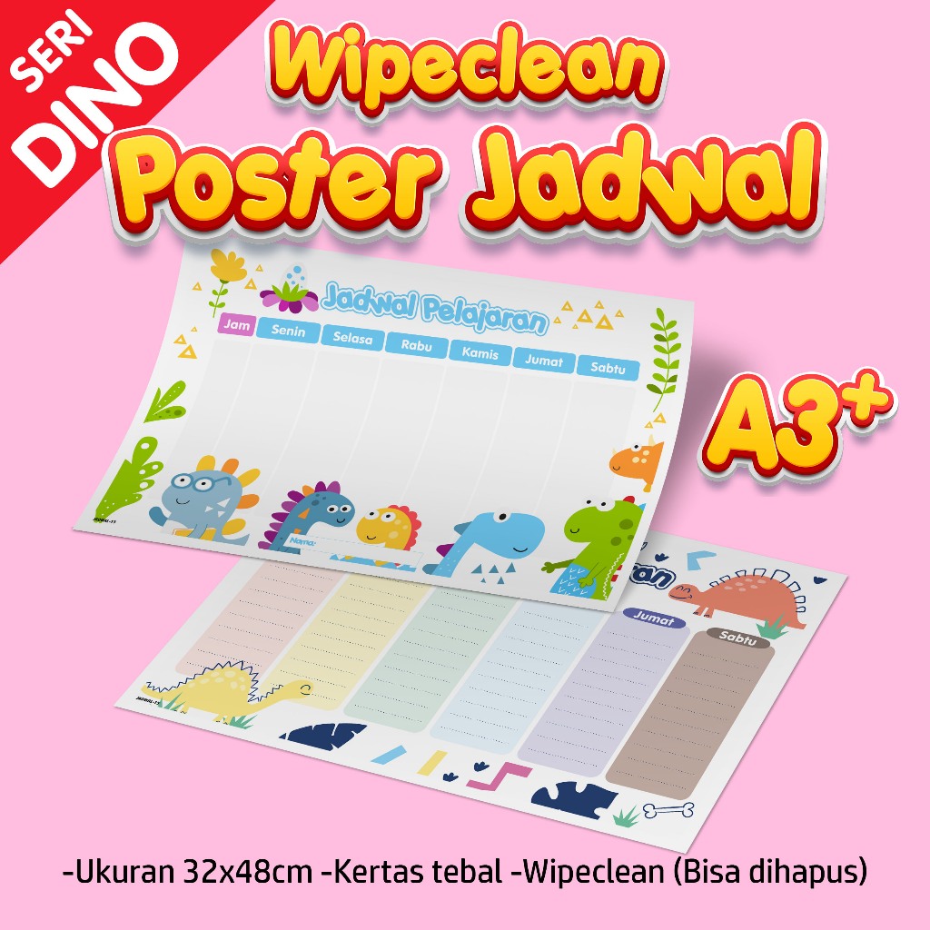 Poster JADWAL PELAJARAN DINO - poster jadwal pelajaran sekolah