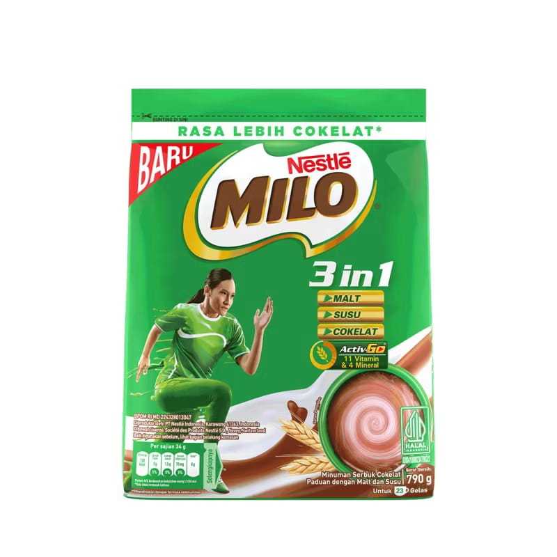 

EXP FEB 2026 MILO 3in1 ACTIV-GO Susu Coklat Pouch 790gram/790gr/790