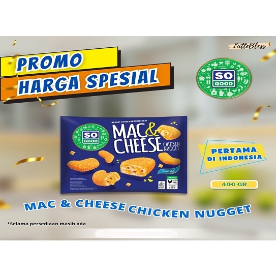 

RB Mac & Cheese Chicken Nugget So Good 400gr Naget Ayam Makaroni Keju Halal