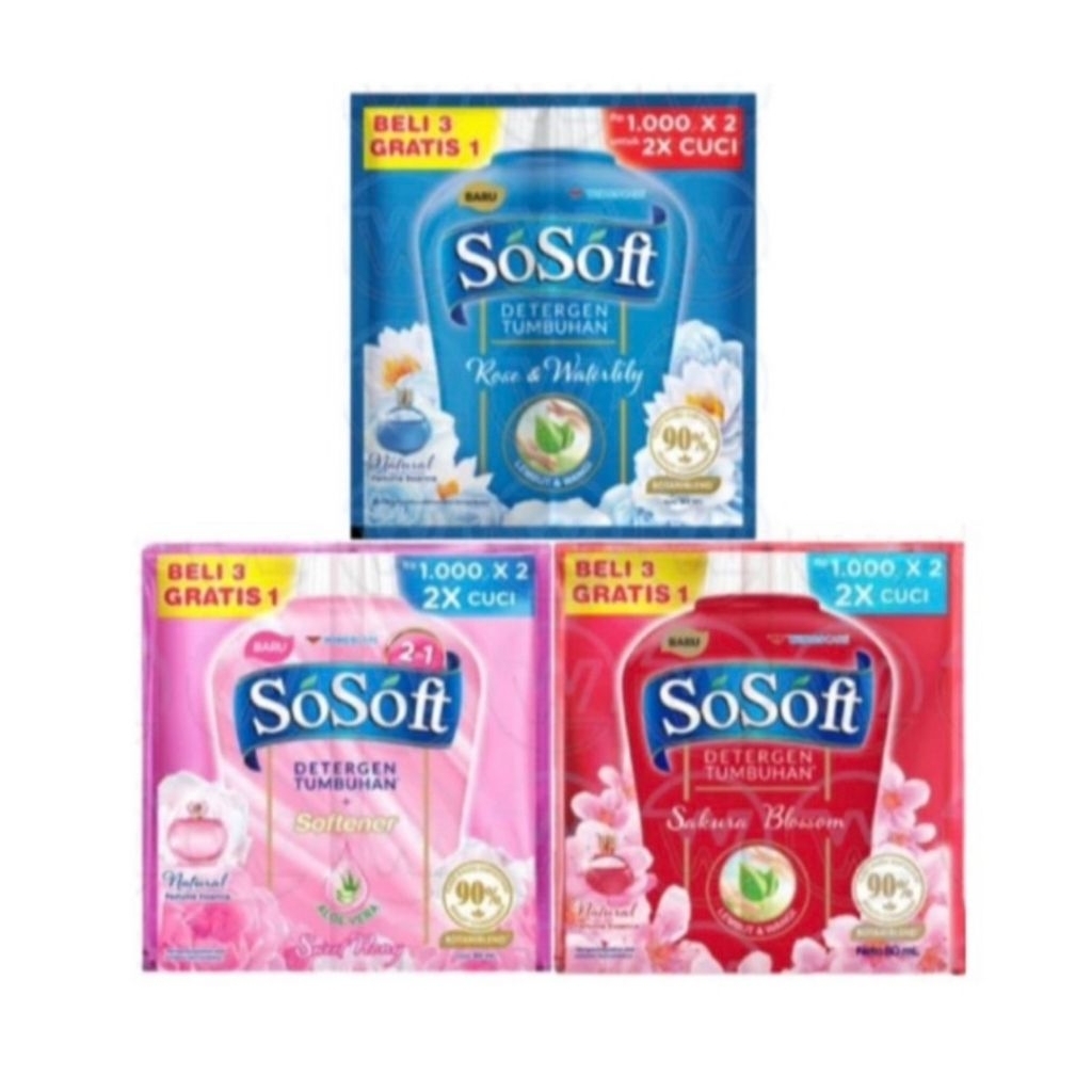 Detergen Sosoft 12 Sachet