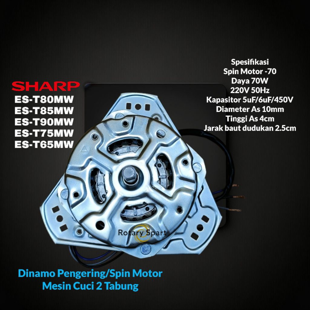 Dinamo Pengering Sharp Mesin Cuci 2 Tabung ES-T80MW ES-T85MW ES-T90MW ES-T75MW ES-T65MW