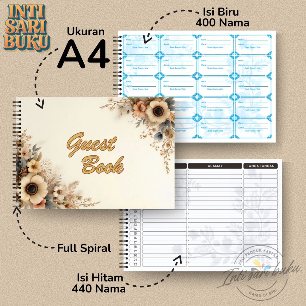 Buku tamu Pernikahan / Guest Book / Wedding / Buku Tamu Undangan Pesta Pernikahan / Buku Undangan Ta