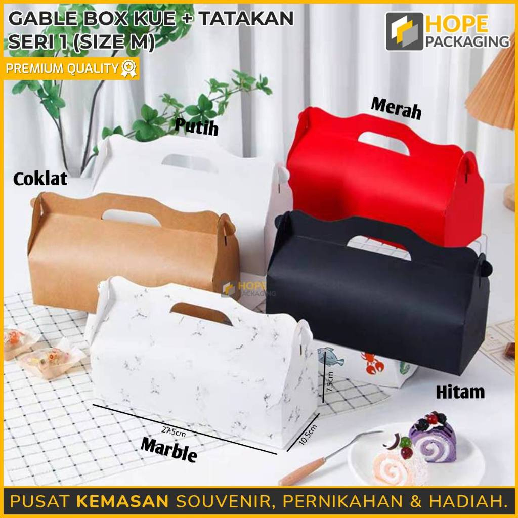 

Gable Box Kue + Tatakan Seri 1 / Gable Box Kue Tanpa Tatakan / Box Hampers Souvenir