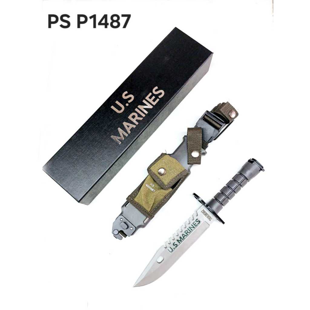 Pisau Survival U.S Marine Pisau USMC MARINES Outdoor Bushcraft