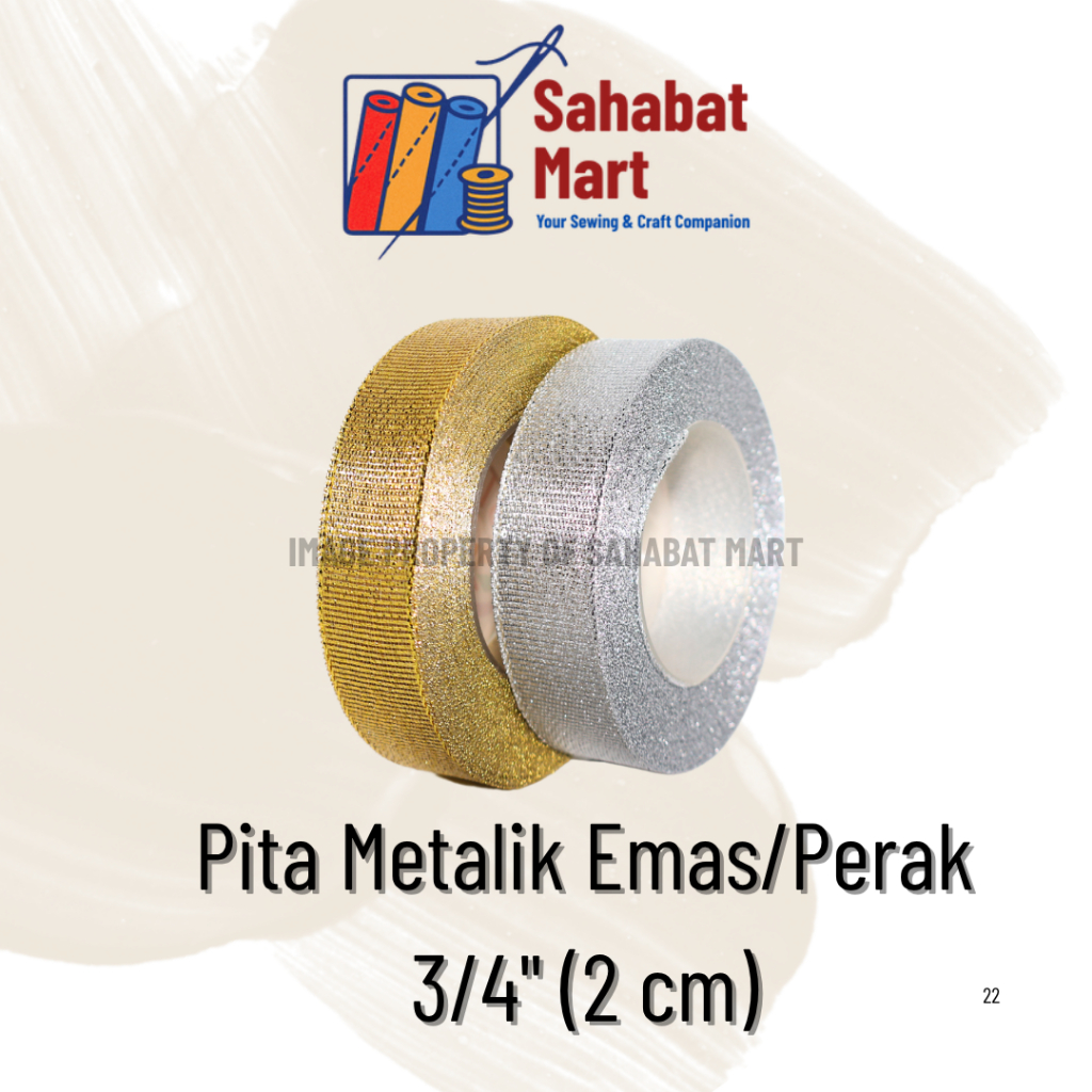 

Pita Metalik Emas/Perak 3/4