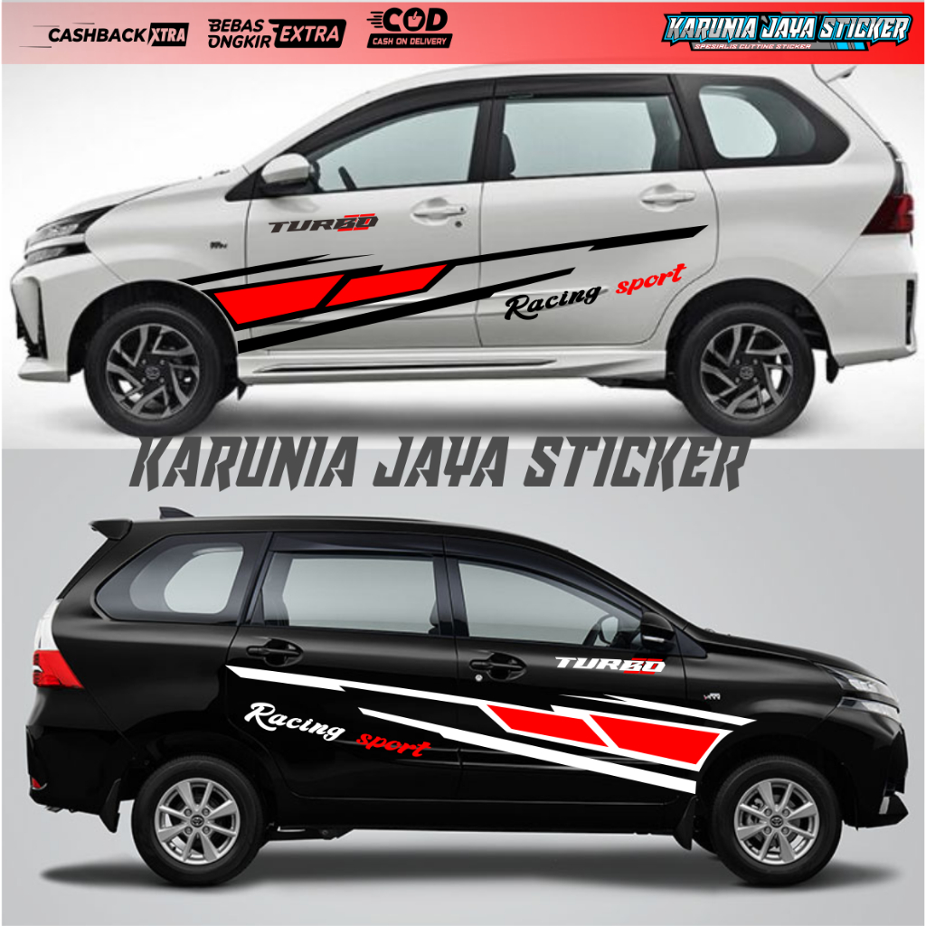Stiker mobil toyota calya all new avanza cutting sticker avanza lama list mobil veloz racing sport