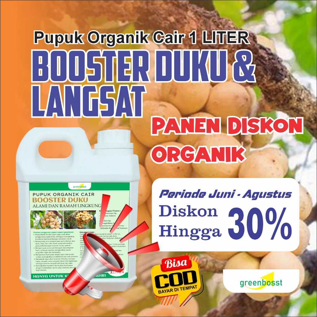 Pupuk Booster pelebat tanaman buah duku dan langsat 1 liter, tingkatkan kesuburan tanaman dan tingka