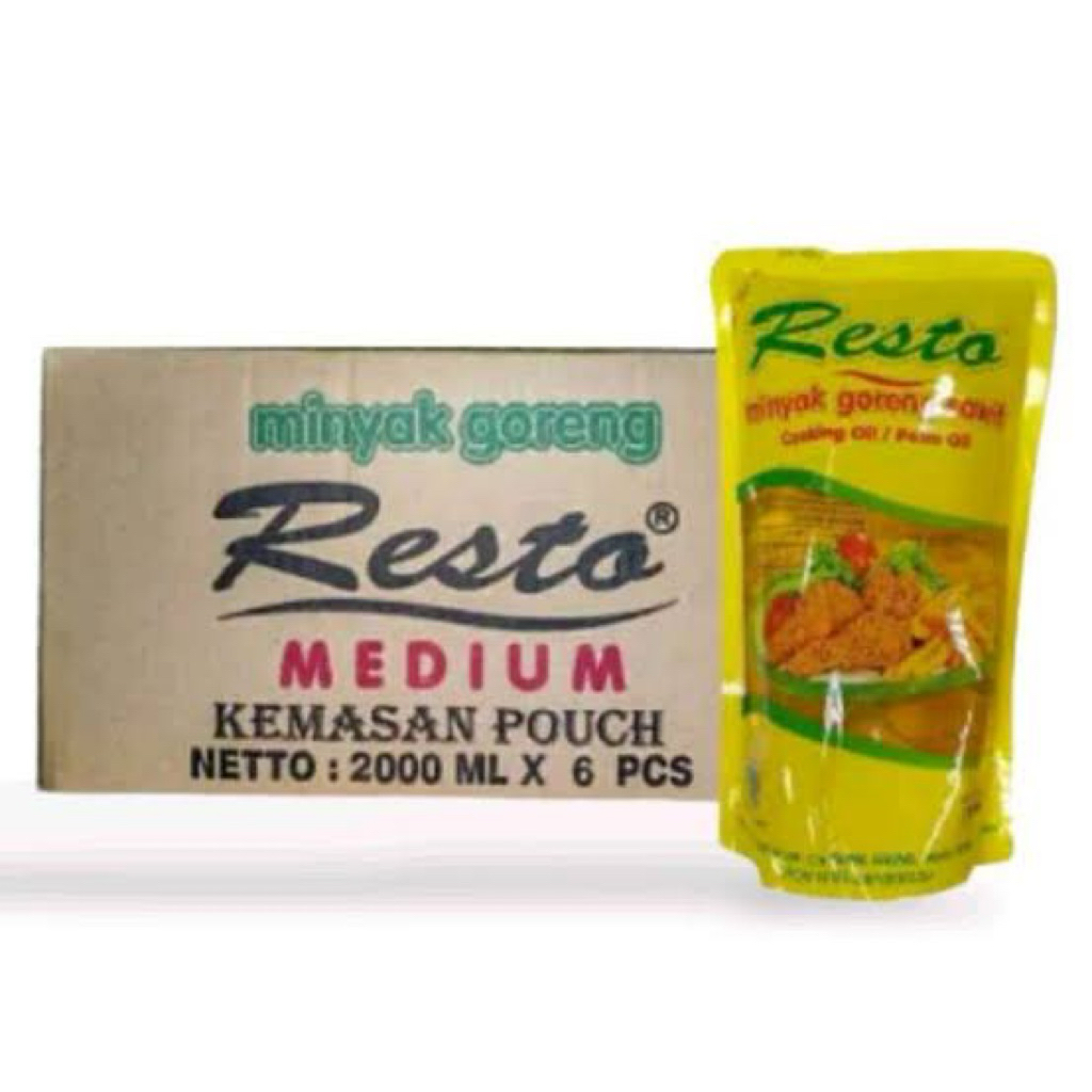 

Minyak goreng Resto kemasan 2 liter 1 dus isi 6 pouch