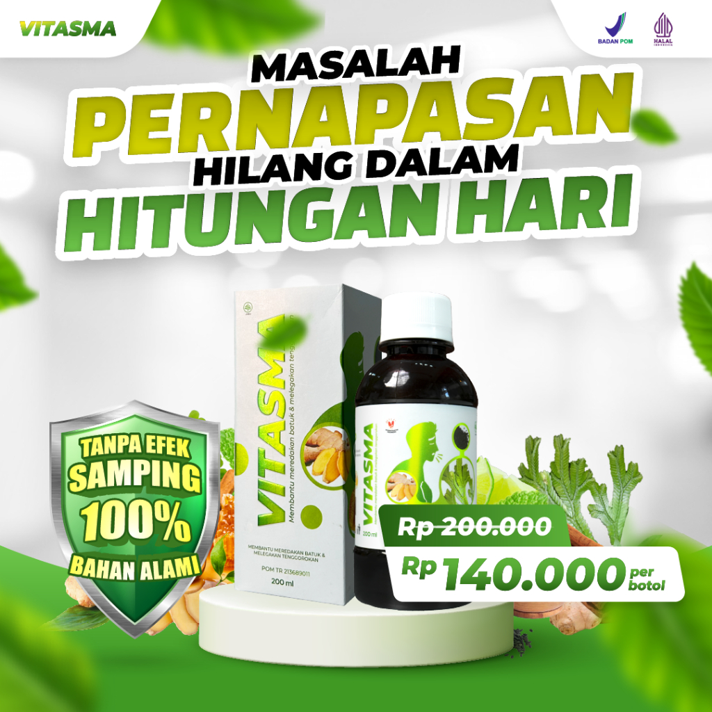 

VITASMA - Madu Asma Herbal Atasi Masalah Asma TBC Paru-Paru Sesak Nafas Dewasa Anak Bebas Gluten