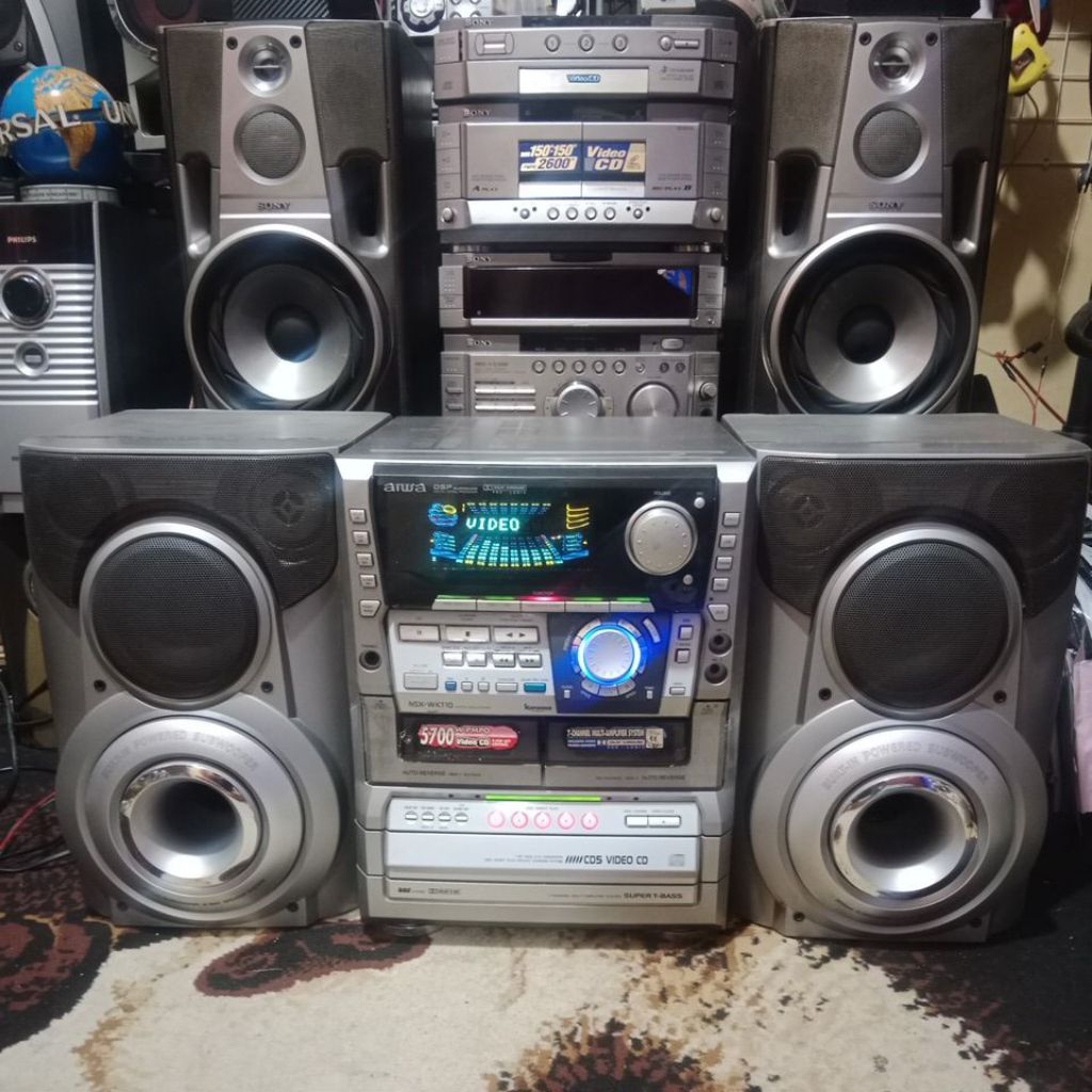 SPEAKER BIG COMPO AIWA NSX-WKT 10 SUPER BASS CLASSIC MEWAH