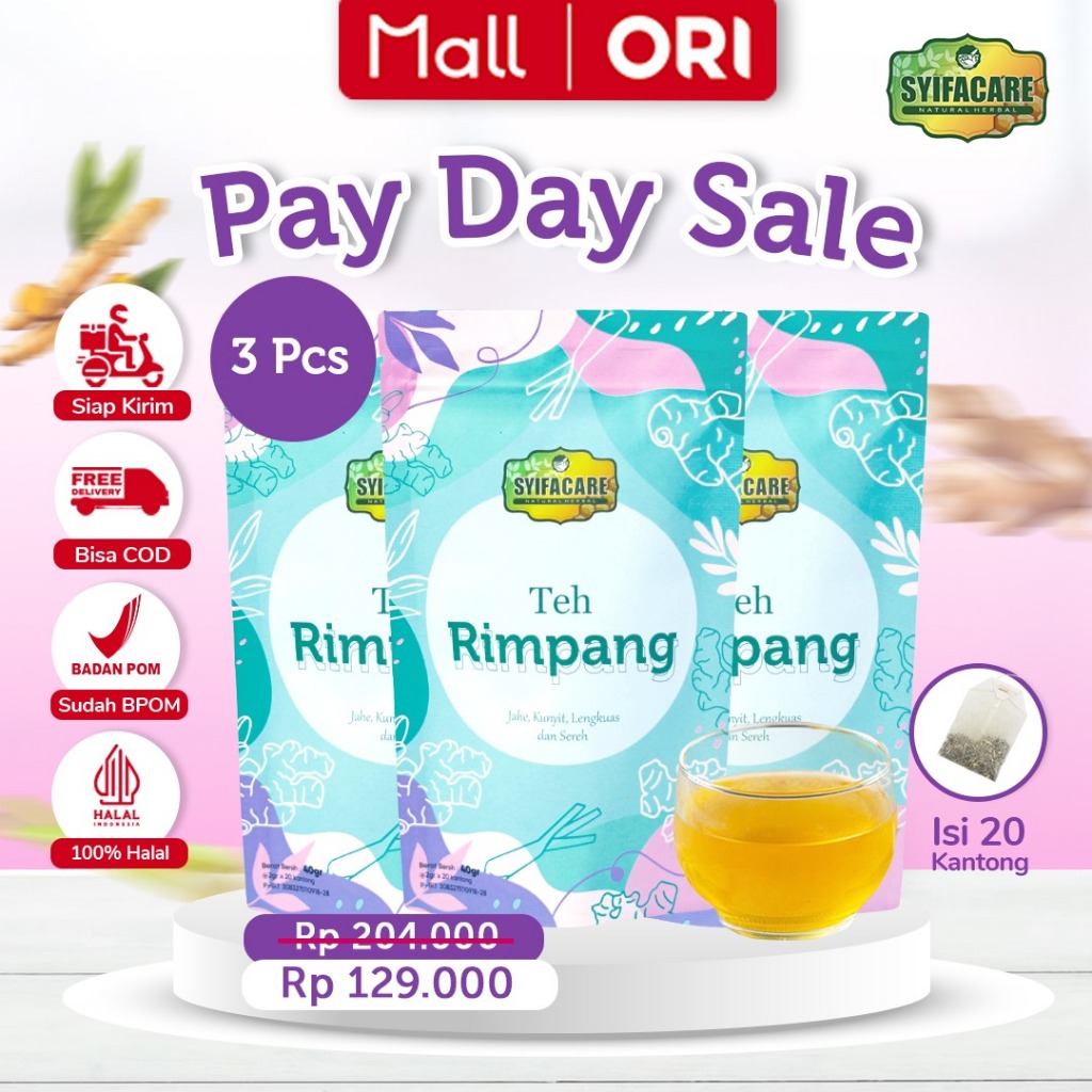 

[Paket 3 Pcs] Teh Rimpang Syifacare - Minuman Instan Herbal Rempah Jahe Kunyit Lengkuas Sereh - BPOM & HALAL MUI
