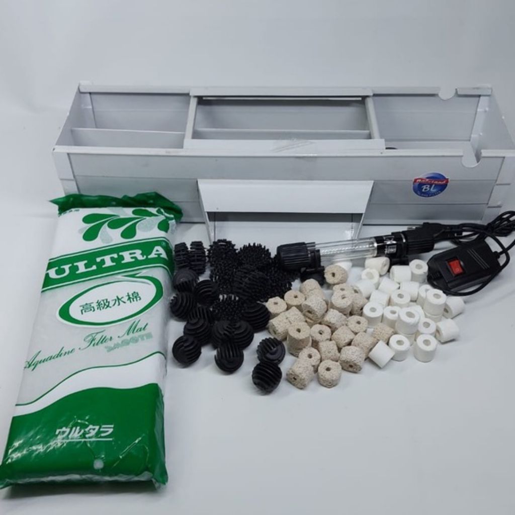 paket hemat murah media filter aquarium bioball Bioring karang jahe kapas busa/paket murah media fil
