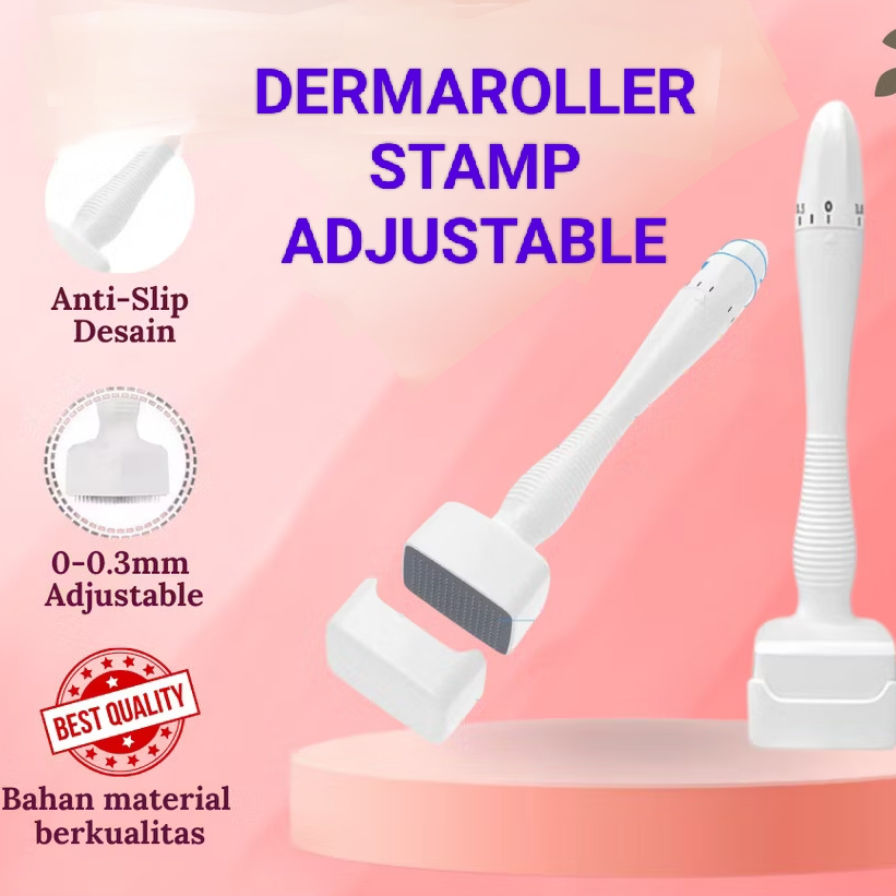 DermaRoller Stamp DRS140A Jarum Microneedle Adjustable Terapi Kecantikan Derma Sistem Rolling dermar