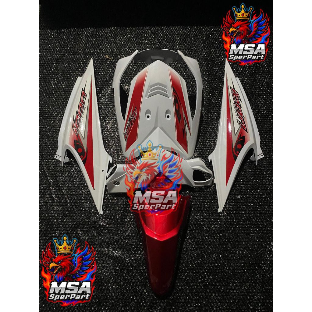 BODY HALUS FULL SET MOTOR BEAT KARBU SEMUA TAHUN READY 2008-2012 WARNA MERAH MARUN MIX PUTIH PLUS ST