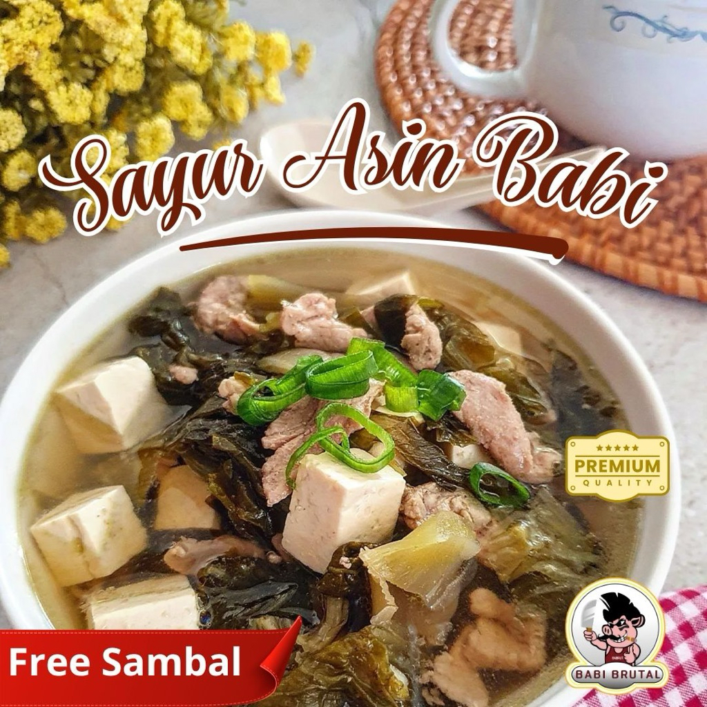 

masakan babi sayur asin / yongkut 500gr matang