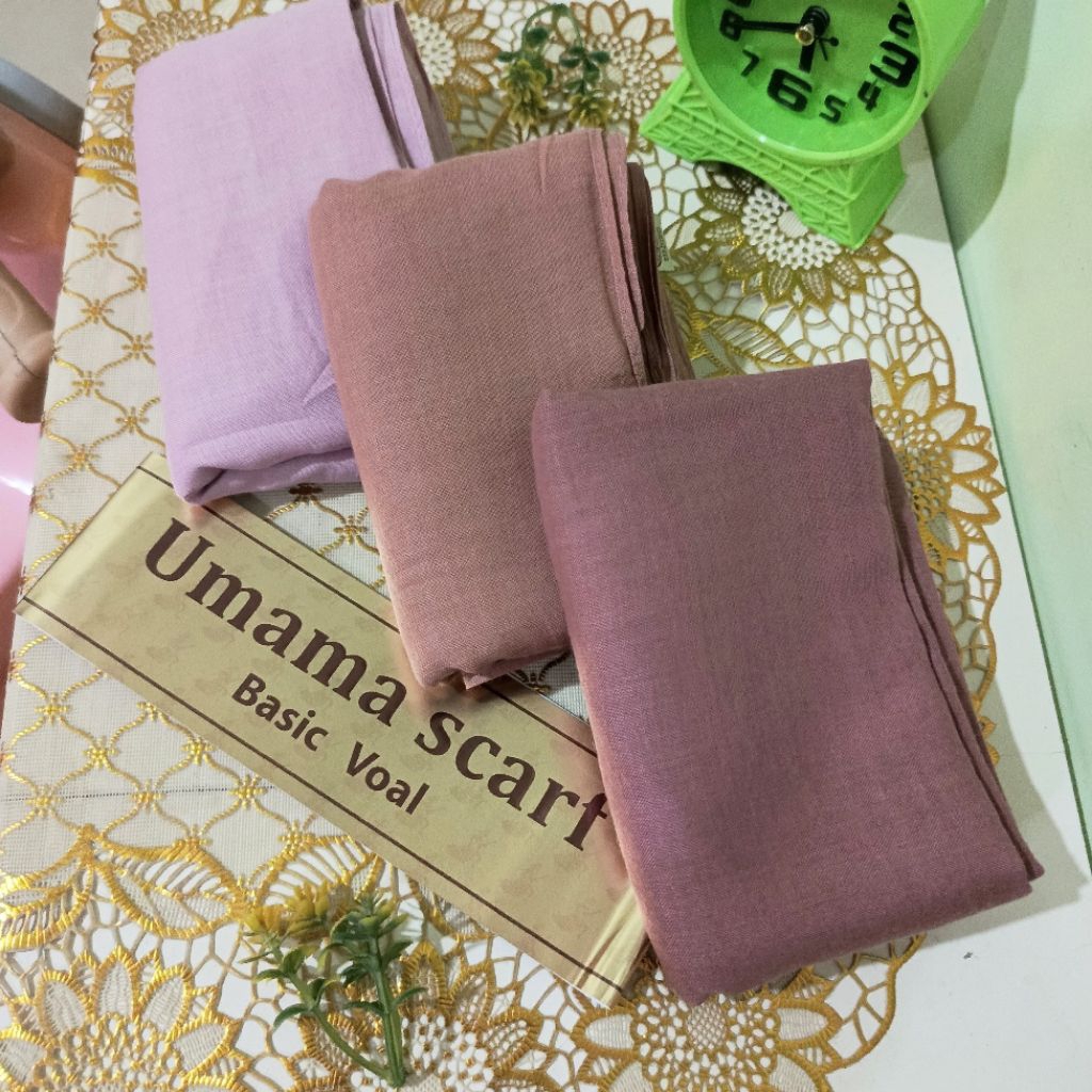 Umama Basic Voal Original | Hijab Segi Empat Polos Bahan Polyester Premium