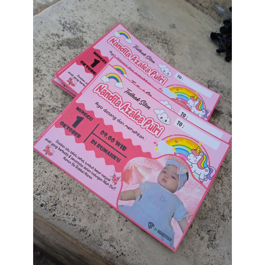 (SEHARI JADI) CETAK UNDANGAN TEDHAK SITEN ULANGTAHUN ANAK CUSTOM