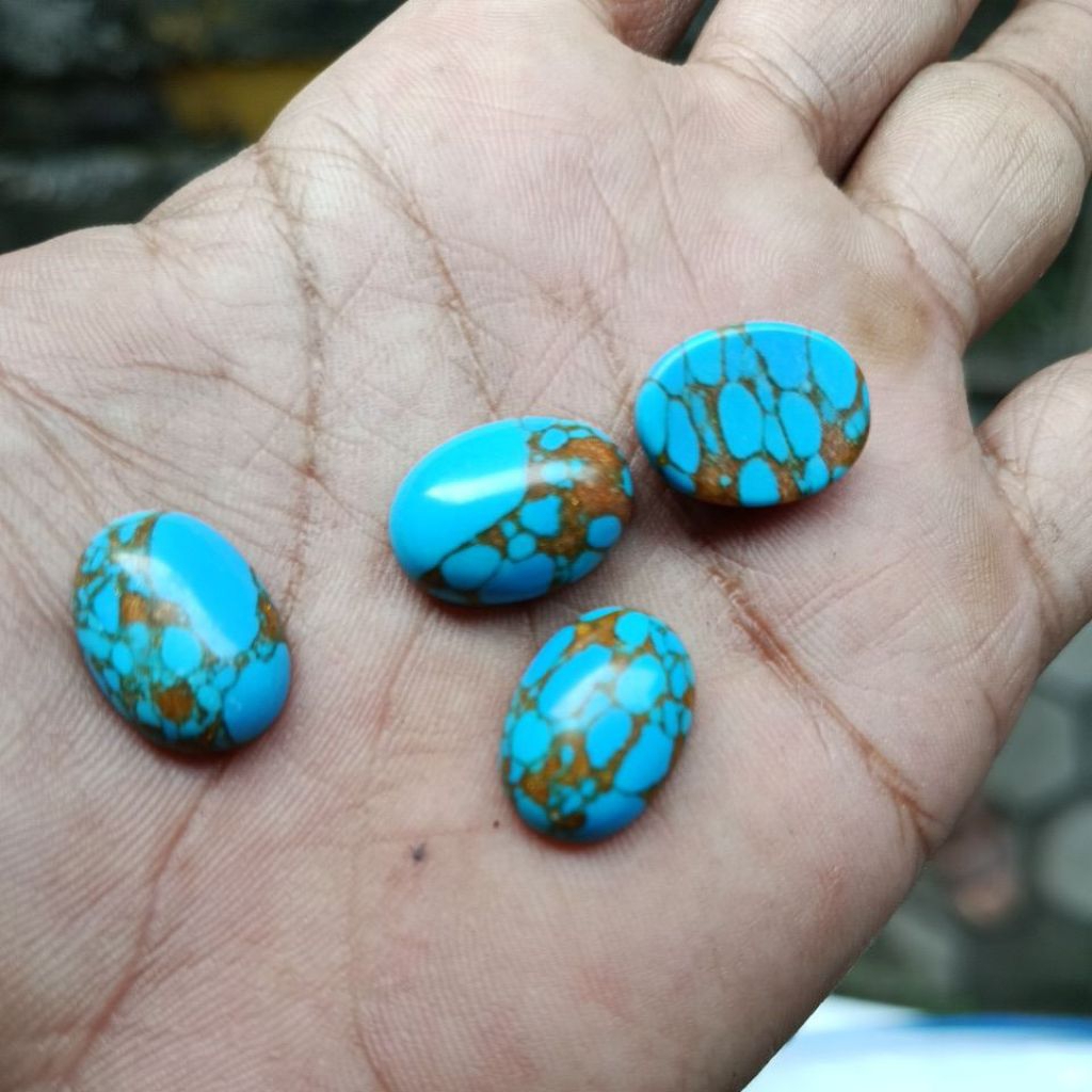 batu akik pirus mesir biru fancy urat mas
