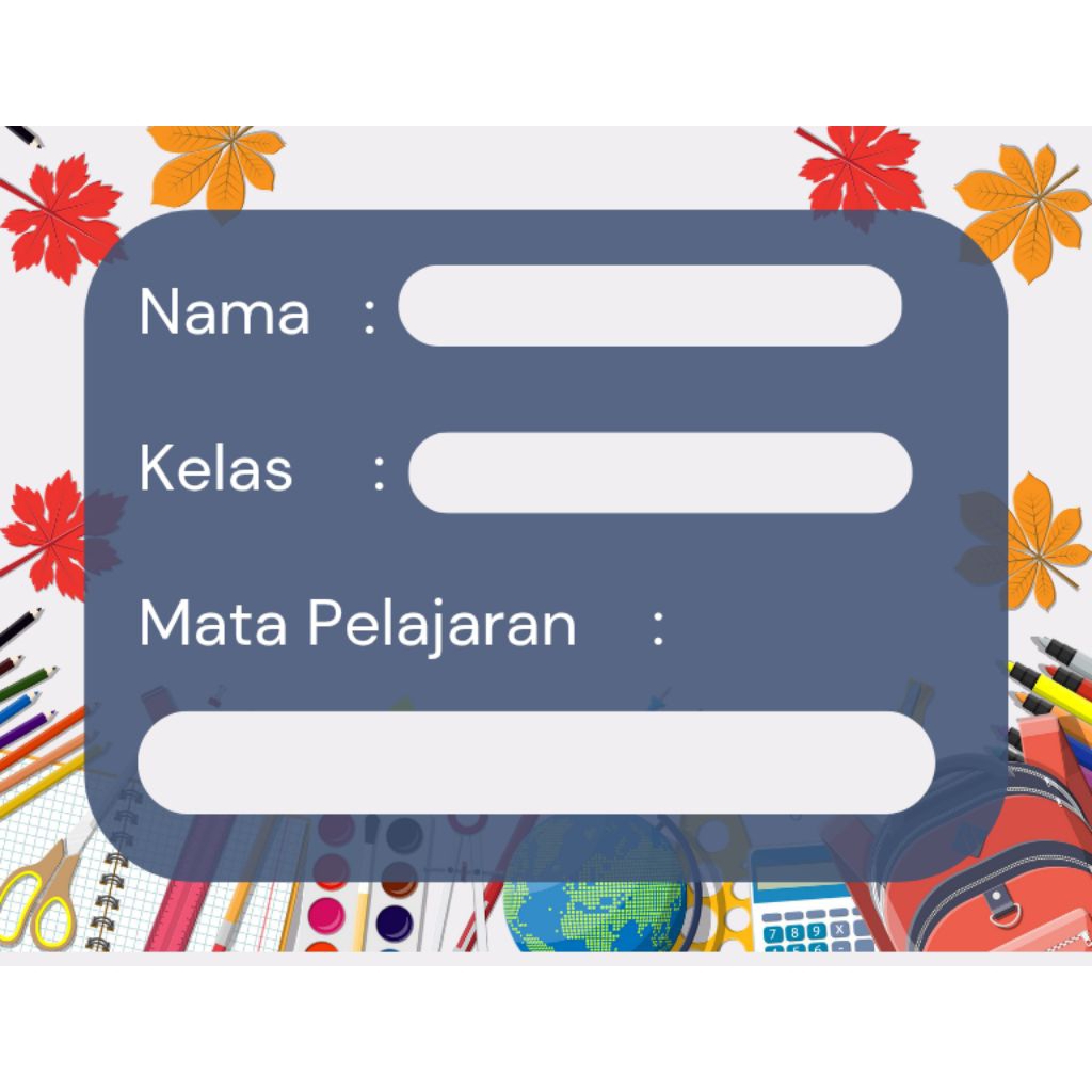 

40 pcs stiker label buku, stiker mata pelajaran