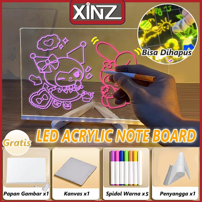 

XiNZ LED Acrylic Planner Aesthetic Akrilik Drawing Papan Night Light DIY Lukisan Transparan Lampu