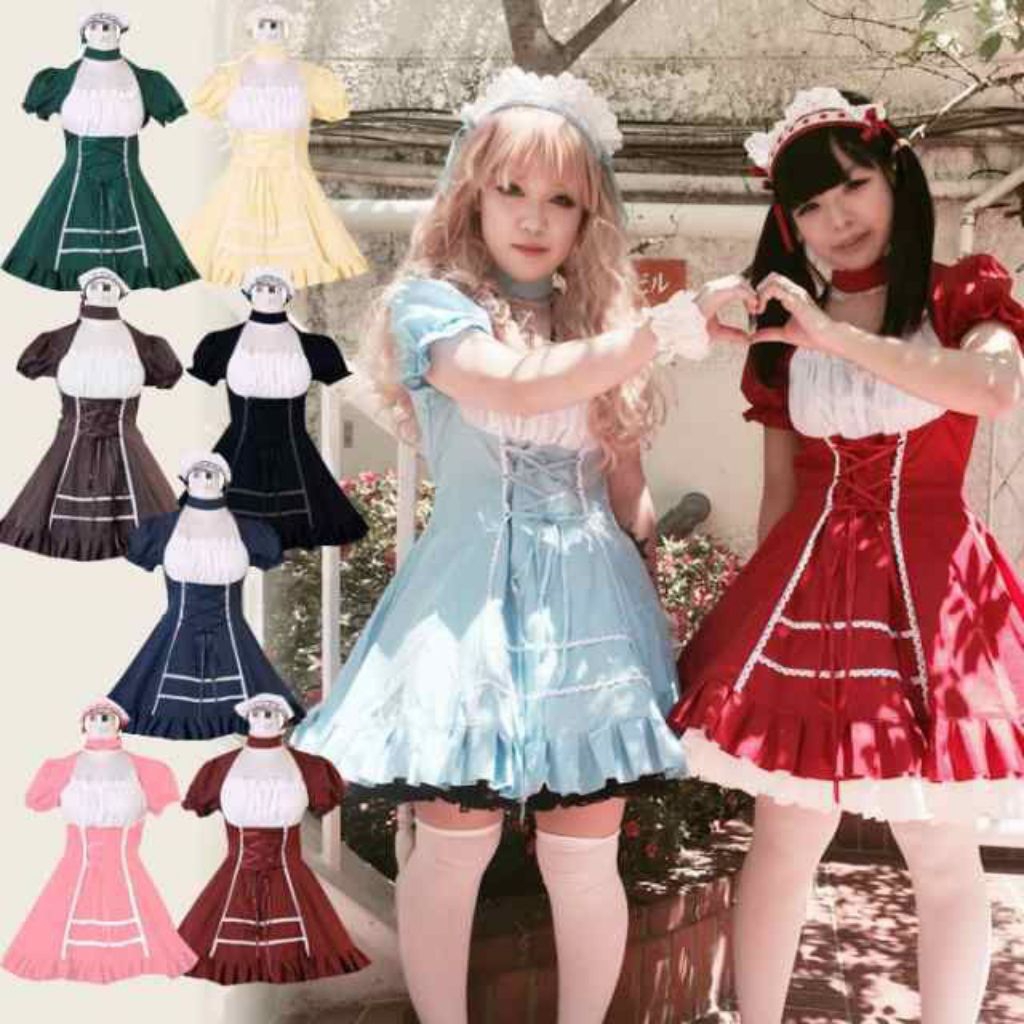 Dress Lolita Maid Maroon
