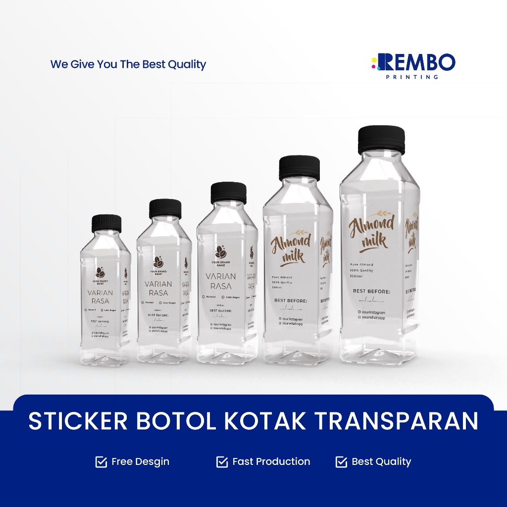 

CETAK STICKER LABEL BOTOL KOTAK TRANSPARAN