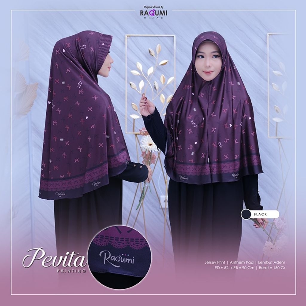 RAQUMI HIJAB - PEVITA KHIMAR PRINTING//KHIMAR JERSEY PRINTING//KHIMAR MOTIF TERBARU//KHIMAR PAD ANTH