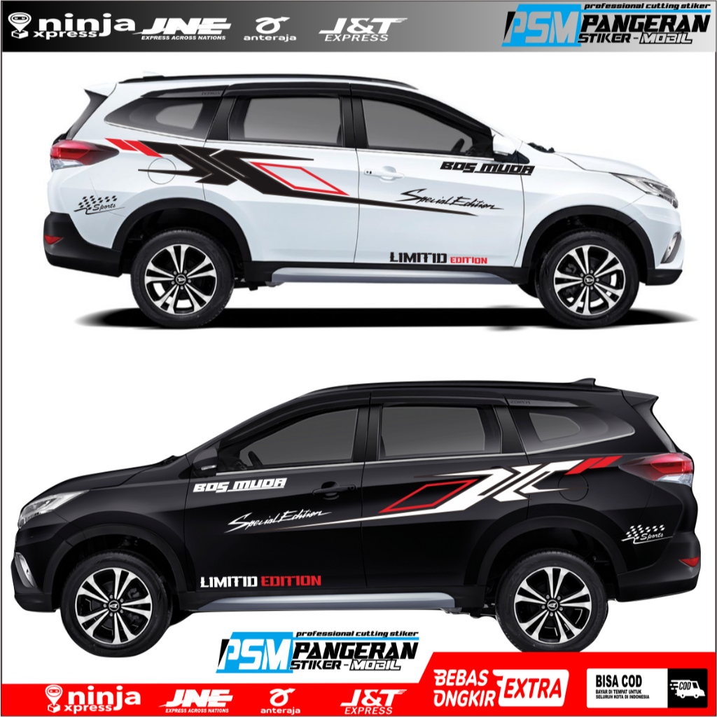 TERLARIS sticker stiker mobil daihatsu terios stiker list stripe mobil terios all model