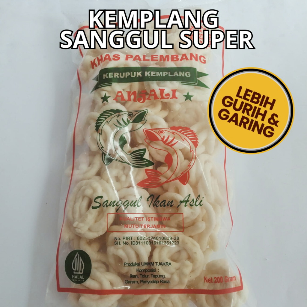

Kerupuk Kemplang Ikan Khas Palembang Asli Bentuk Sanggul Kualitas Super Nomor 1 Berat 200 Gram