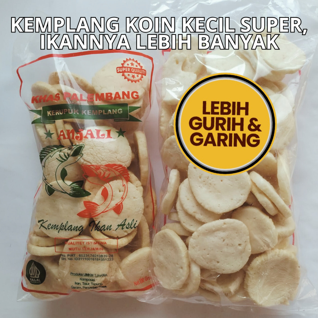 

Kemplang Kerupuk Ikan Asli Khas Palembang Kualitas Super Nomor 1 Ukuran Kecil Berat 200 Gram