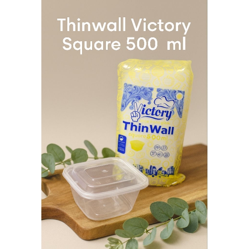 Thinwall Square 500ml/Box Desert/Tempat  Salad Buah/Cup Puding/Dessert Box