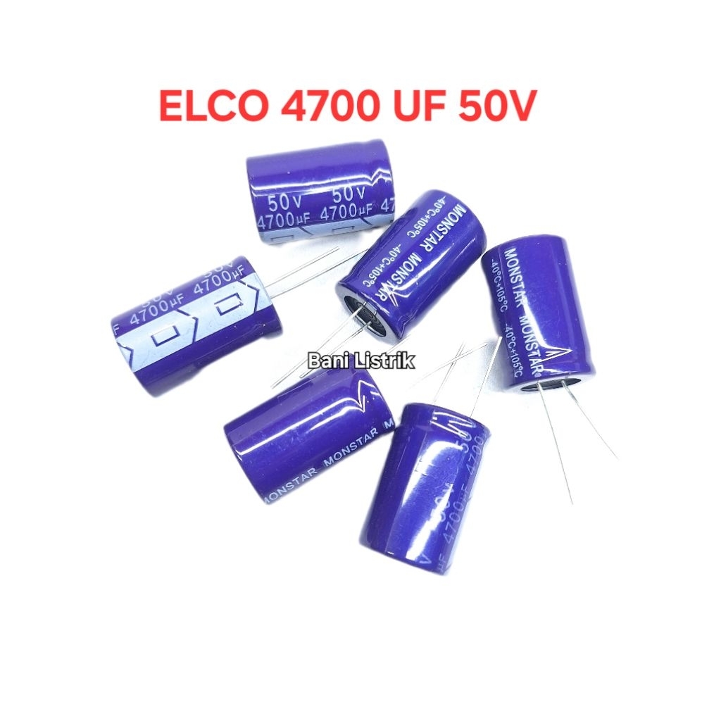 Elko Elco Kapasitor Bank Audio Elektrolit 4700 50v Monstar