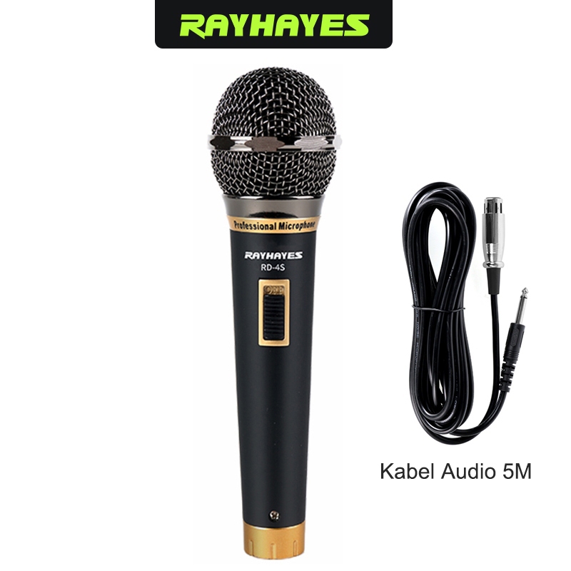 RAYHAYES Mikrofon RD-4S Mikrofon Berkabel Dinamis Profesional Untuk Karaoke Musik