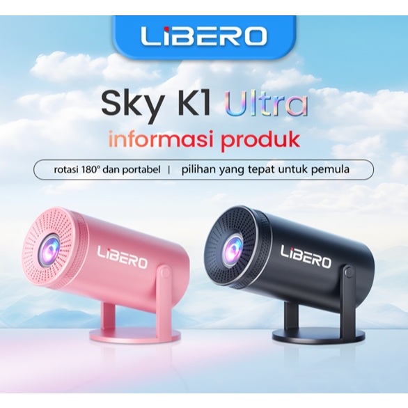 Libero Sky K1 Ultra Gaming Projector – Proyektor Mini Android 13 WiFi Bluetooth