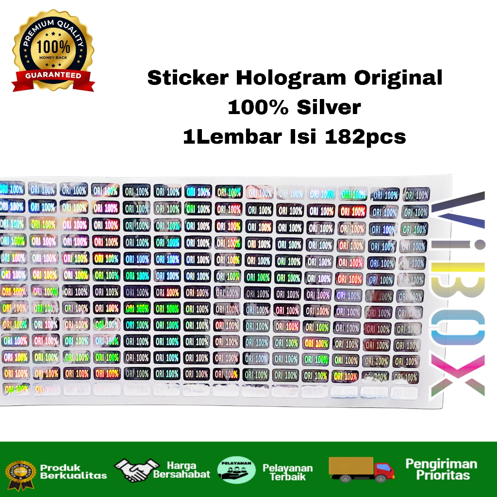 

Sticker Hologram 1 Lembar Isi 182 Titik Ori 100% Stiker Hologram Premium High Quality [MPG]