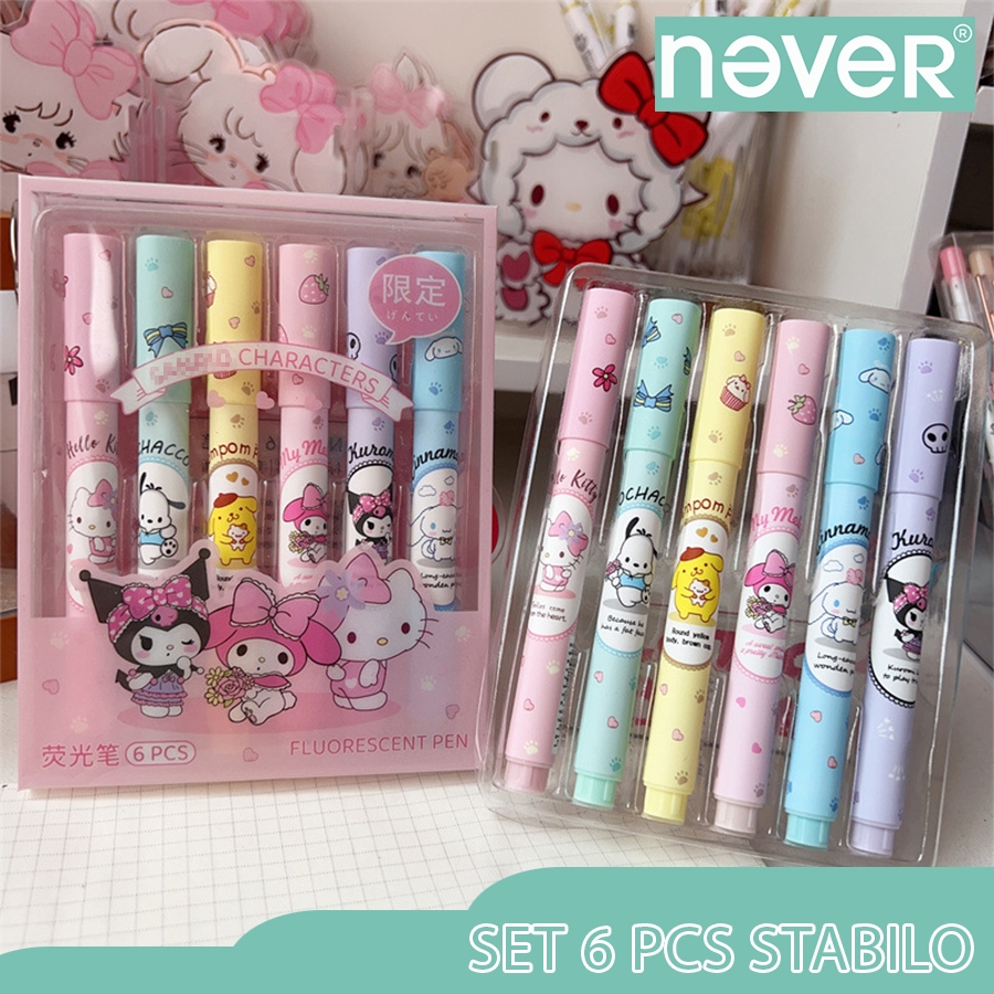 

6 PCS 1 set highlighter/ Highlighter pastel color cute penanda pewarna
