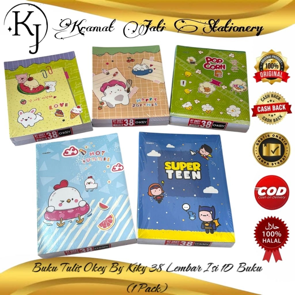 

[Whispers] Buku Tulis Okey 38 & 58 Lembar Isi 10 Buku (1 Pack)