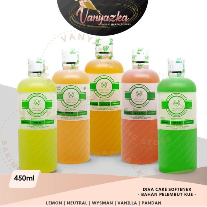 

[oddsolshop] pekanbaru/Diva Cake Softener 450ML Pelembut Kue & Roti Baking Mix Vanilli Pandan Wysman