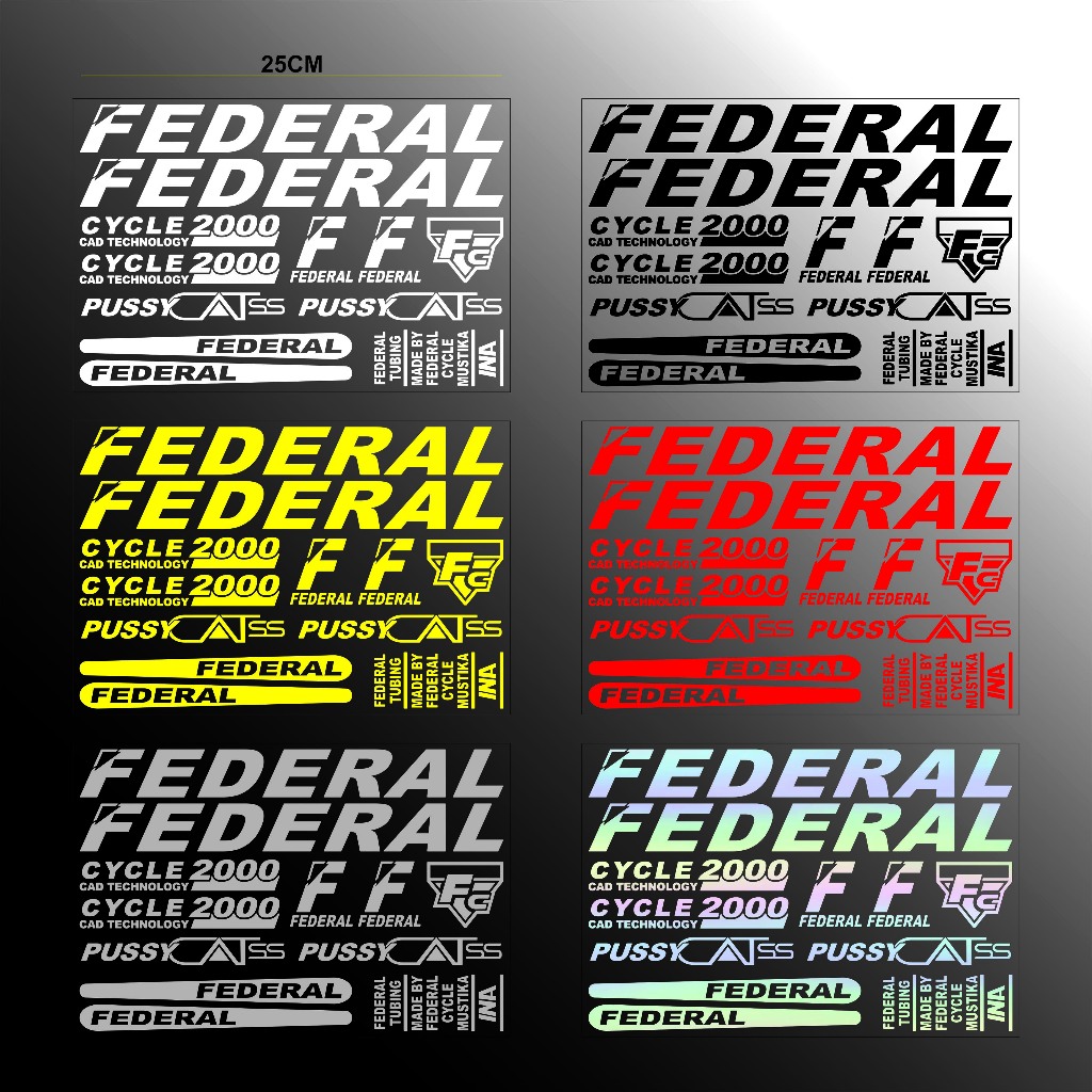 Cutting Sticker Federal Pussy Cat Stiker Sepeda Pussycat 1Set Sepeda Mtb 25Cm