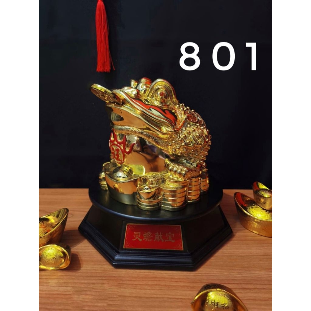 Pajangan Fengshui Katak Rezeki / Patung Jin Chan ( Chan Chu) / Patung Fengshui Hoki (801)