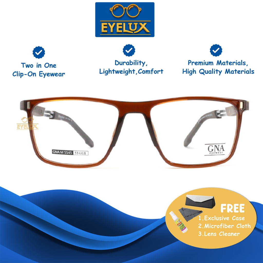 GNA CLIPON UV  POLARIZED / GNA M-5545 / 53-18 / Frame Kacamata GNA Eyewear ORIGINAL