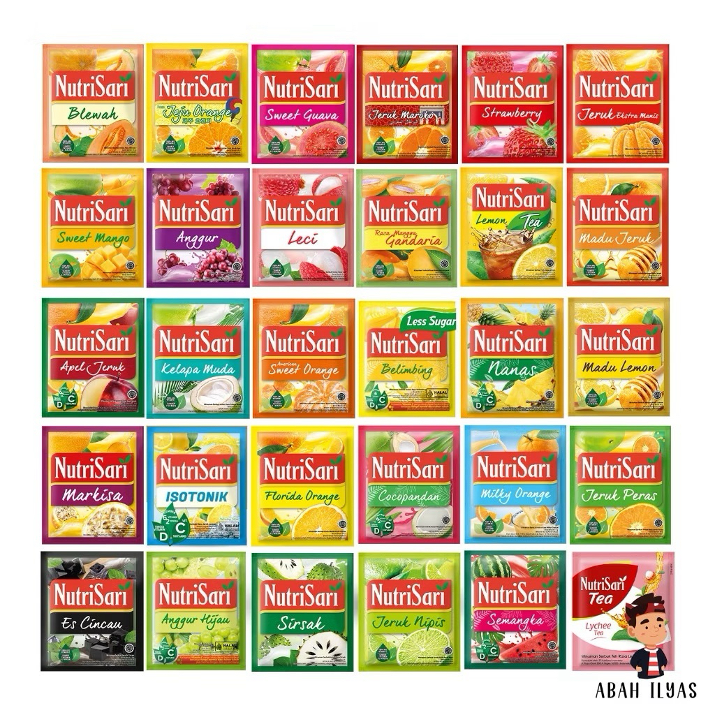 

NUTRISARI minuman serbuk aneka rasa renceng 8gram @10sachet