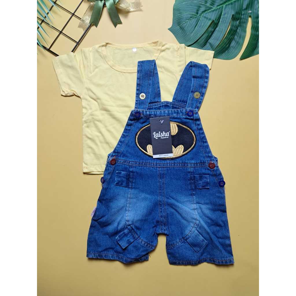 PHATOS STORE - Setelan Overall Jeans Anak Laki Laki Usia 3 - 5 Tahun - Jumpsuit Denim Anak Laki