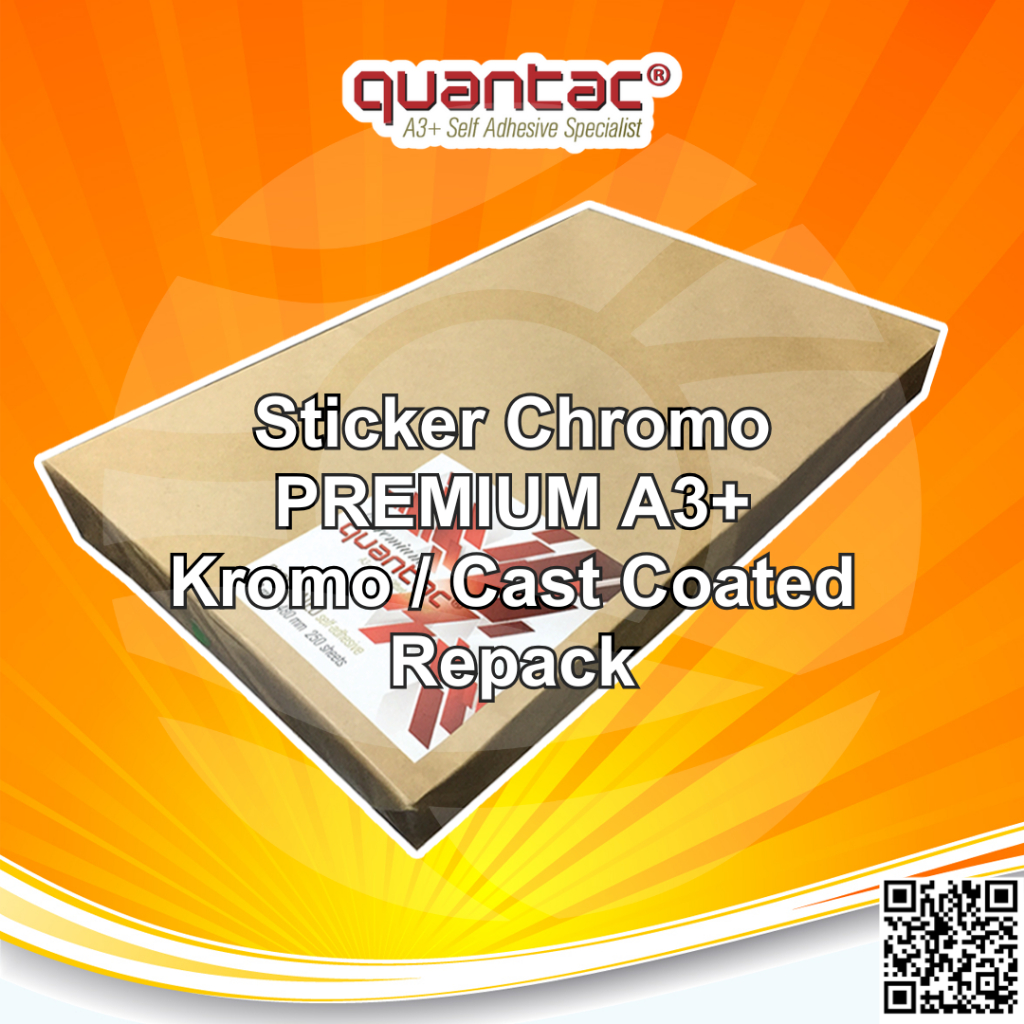 

Sticker Chromo A3+ Quantac Eco | Quantac Premium | Quantac HVS | Graftac Stiker Kertas Kromo -Repack