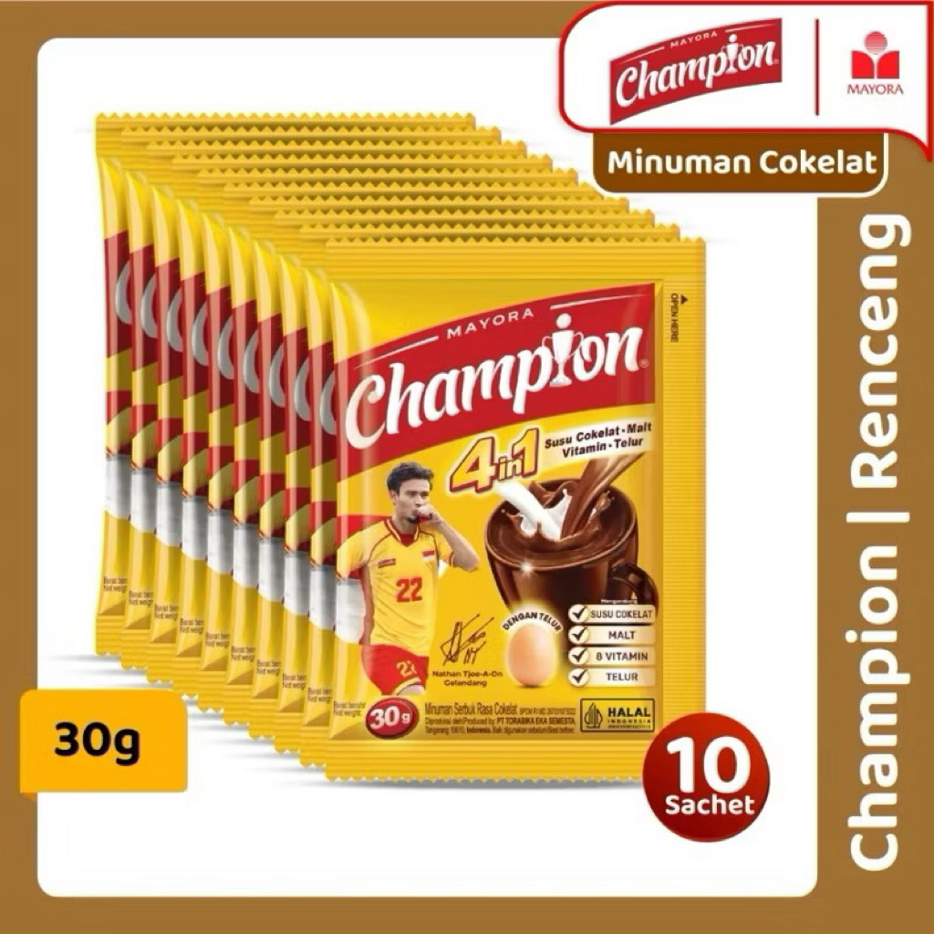 

CHAMPION susu coklat bubuk 1 renceng isi 10 @30gram