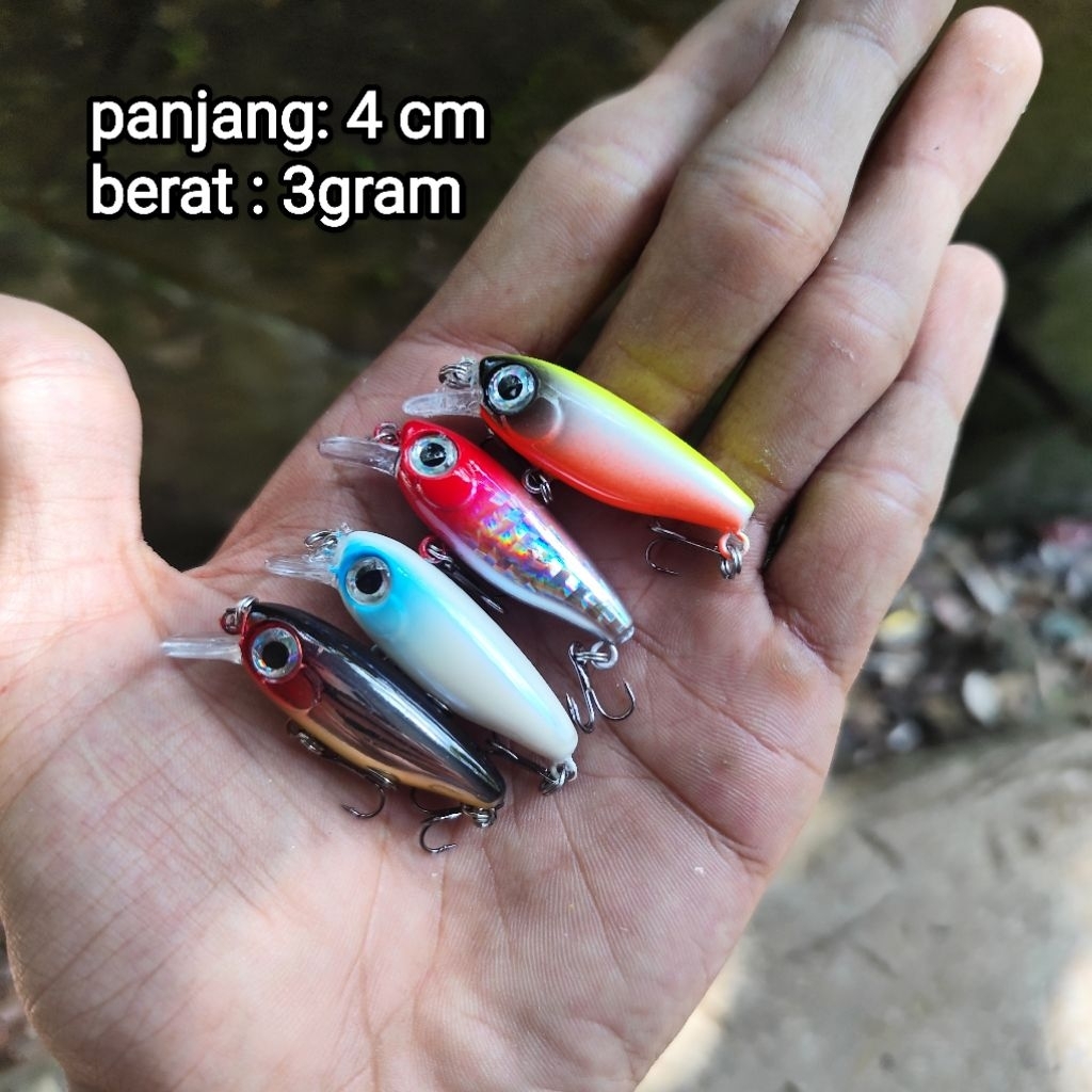 lure minnow ultra light 4 cm floating || umpan pancing casting hampala, pinggiran, mahseer, dll