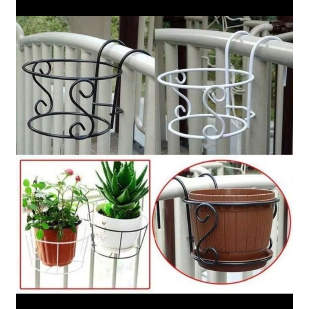 keranjang bunga balkon pagar tralis