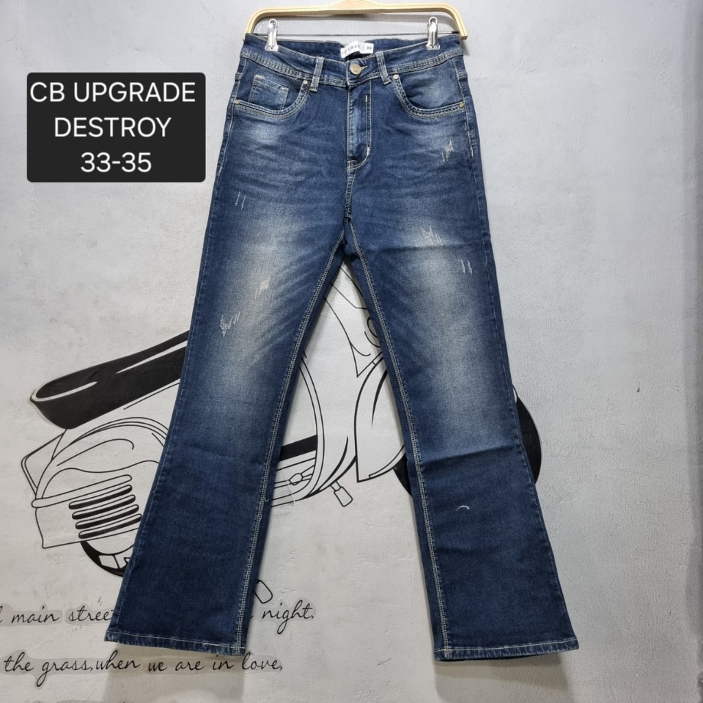 LaMalla - Cutbray Upgrade | Celana Jeans Wanita Cutbray Upgrade Cakar Best Seller Bahan Melar (Strec
