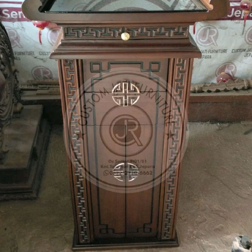 meja sembahyang kayu jati altar dewa