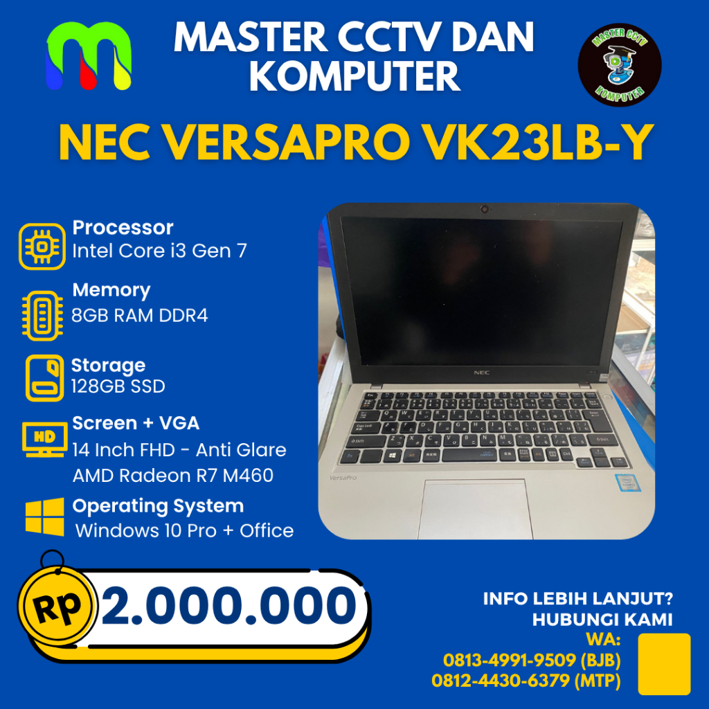 LAPTOP NEC VERSAPRO VK23LB-Y I3 GEN 6 RAM 8GB/128GB